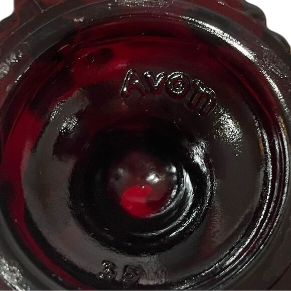 Avon Vintage 1876 Cape Cod Collection Ruby Red Footed Mugs, Set of 2 - Picture 7 of 8